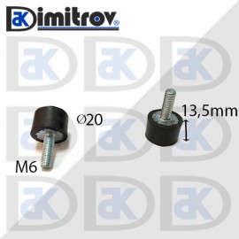 Антивибрационен тампон М 6 х Ø 20 х 13,5 mm